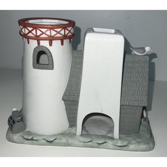 Partylite Stoney Harbor Lighthouse Tea Light Cottage House Ceramic Coastal Beach - Picture 4 of 6